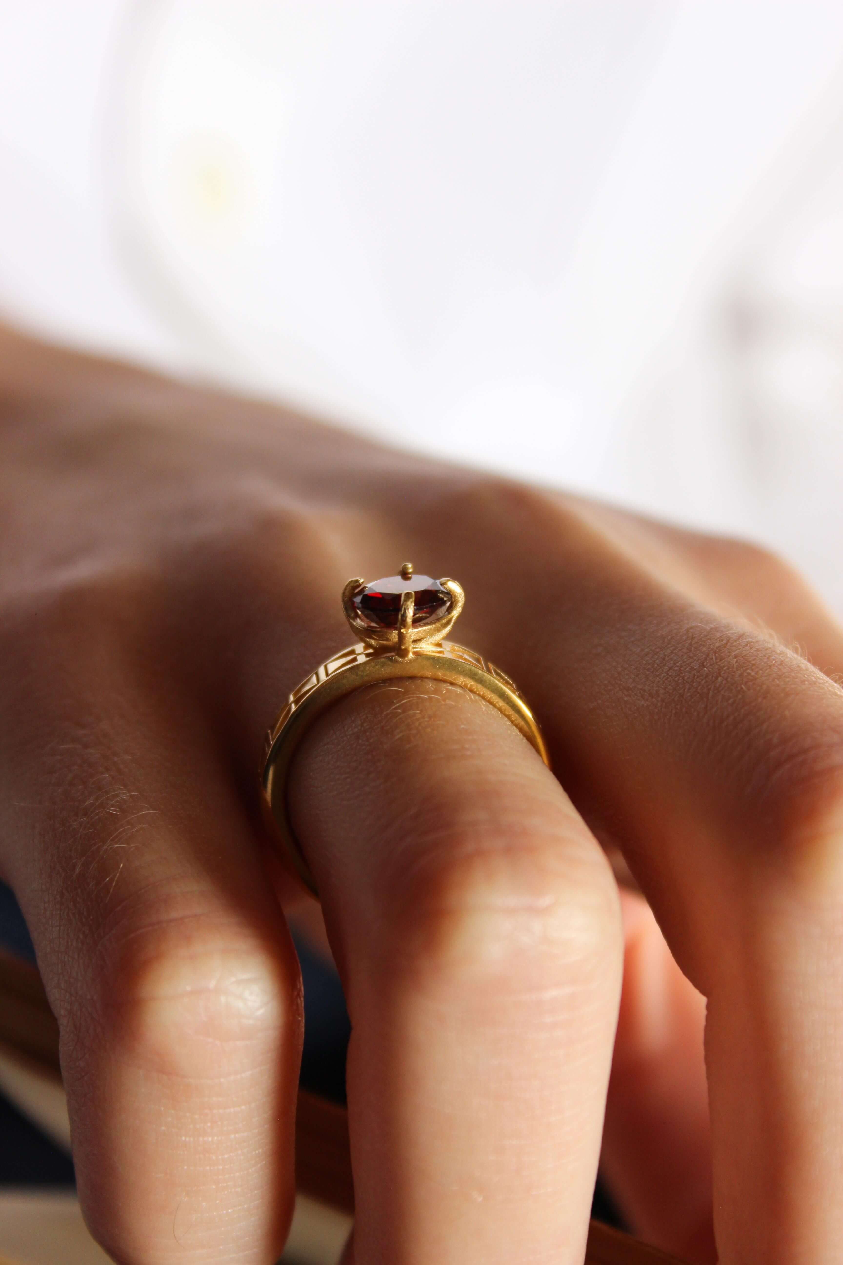 Anello Anamorfosi Argento placcato oro 2