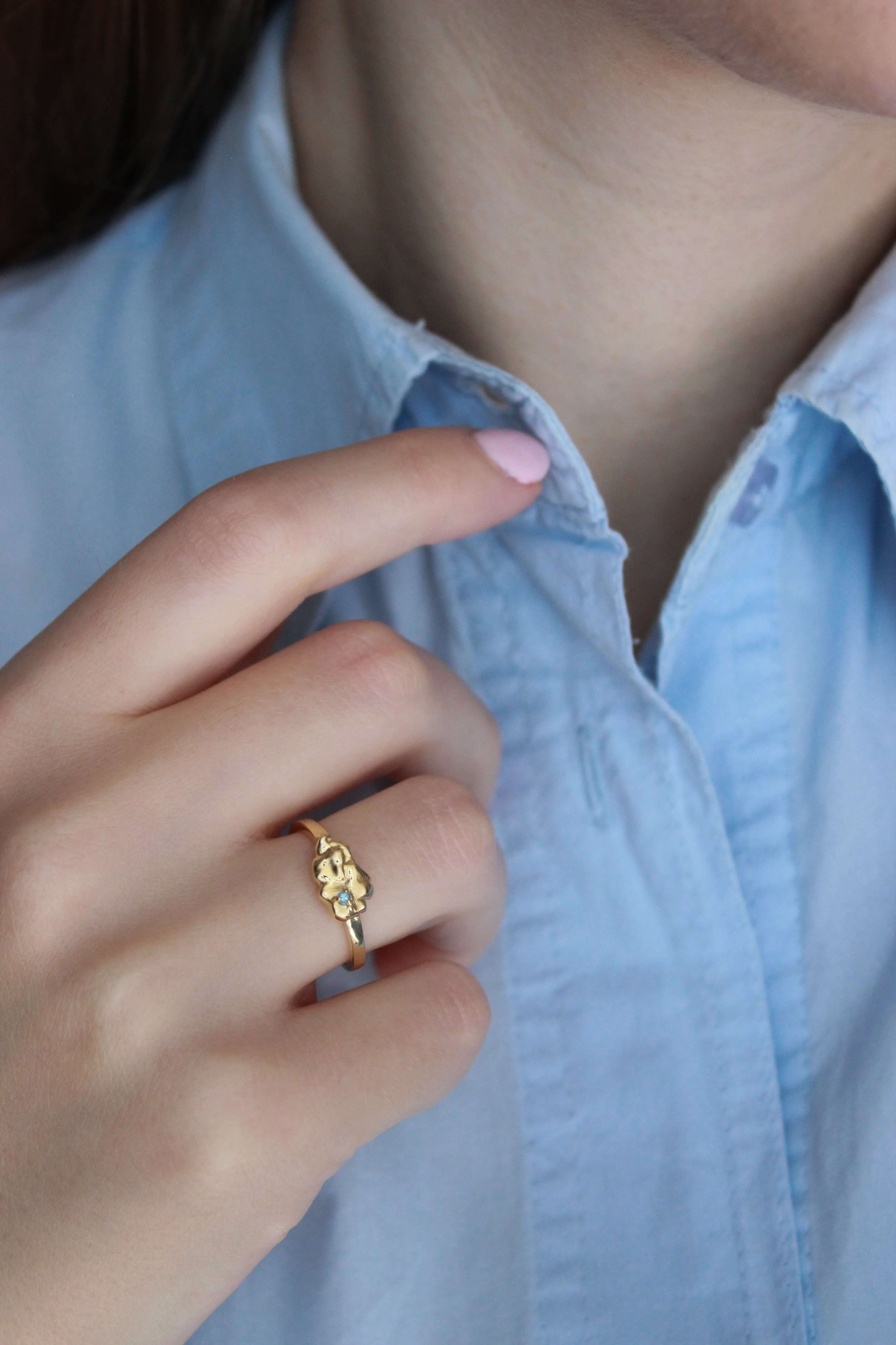 Anello Nûlêye Argento placcato oro 2