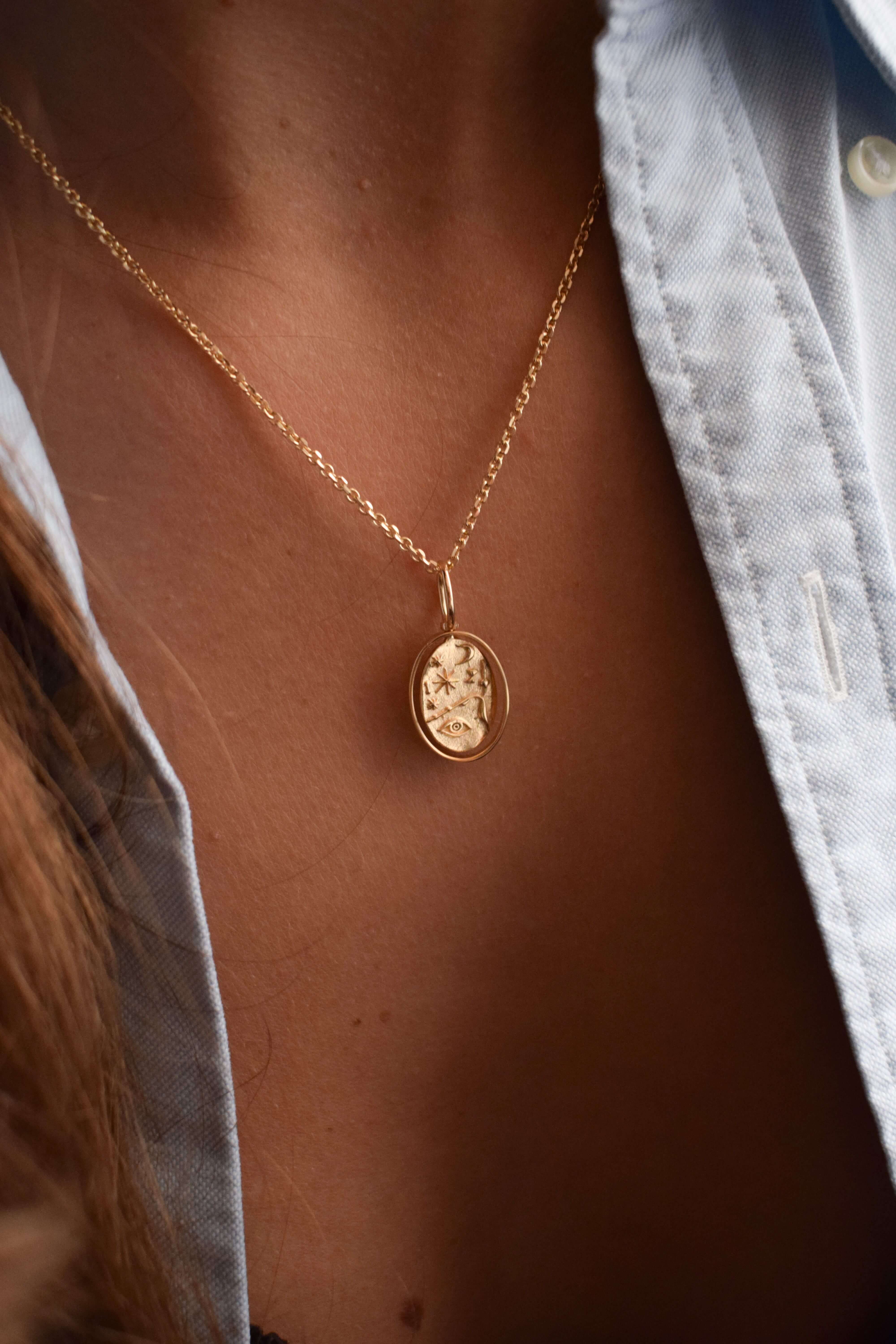 Ciondolo Costellazioni Reversibile Argento placcato oro 3