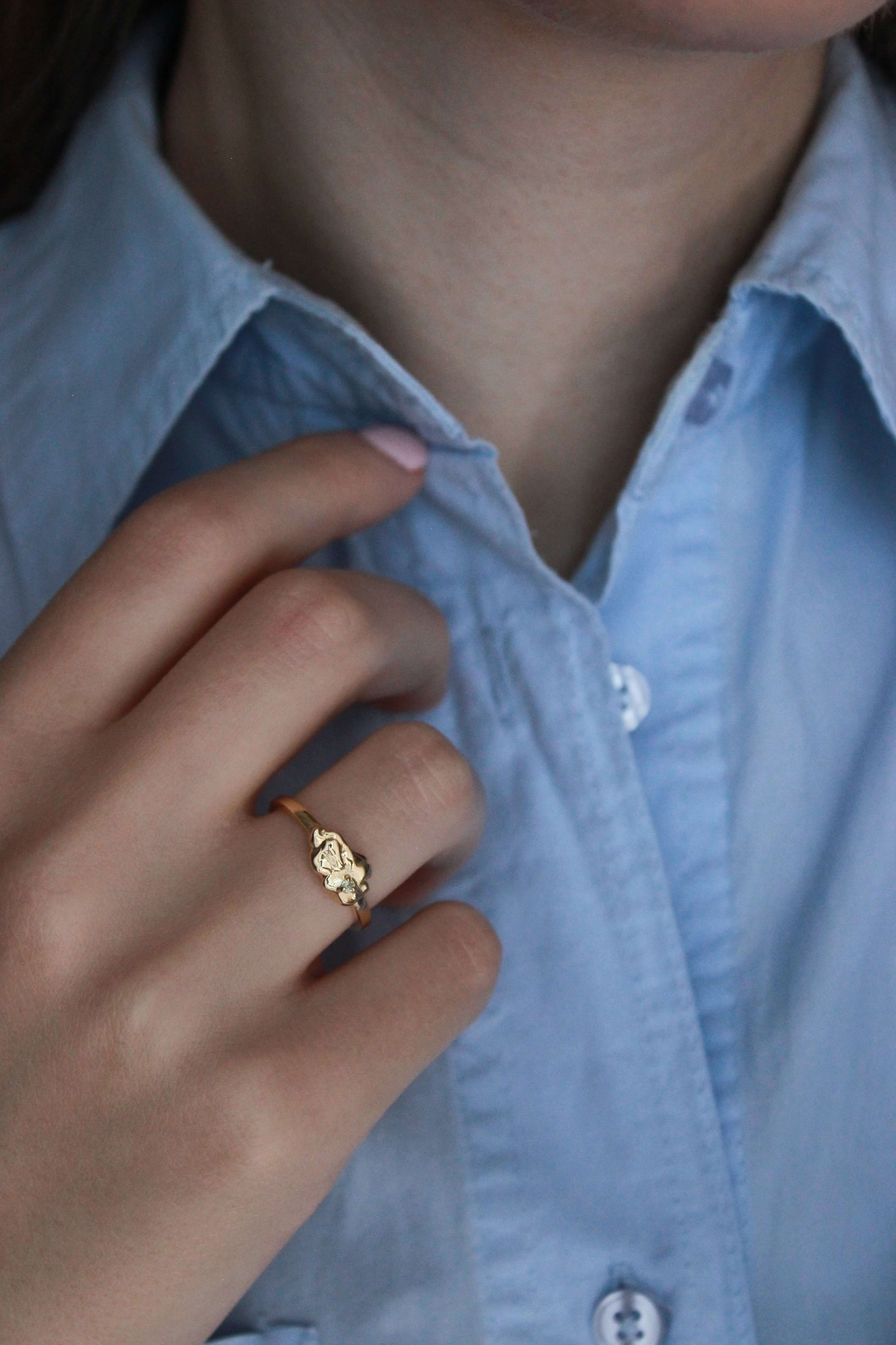 Anello Nûlêye Argento placcato oro 1