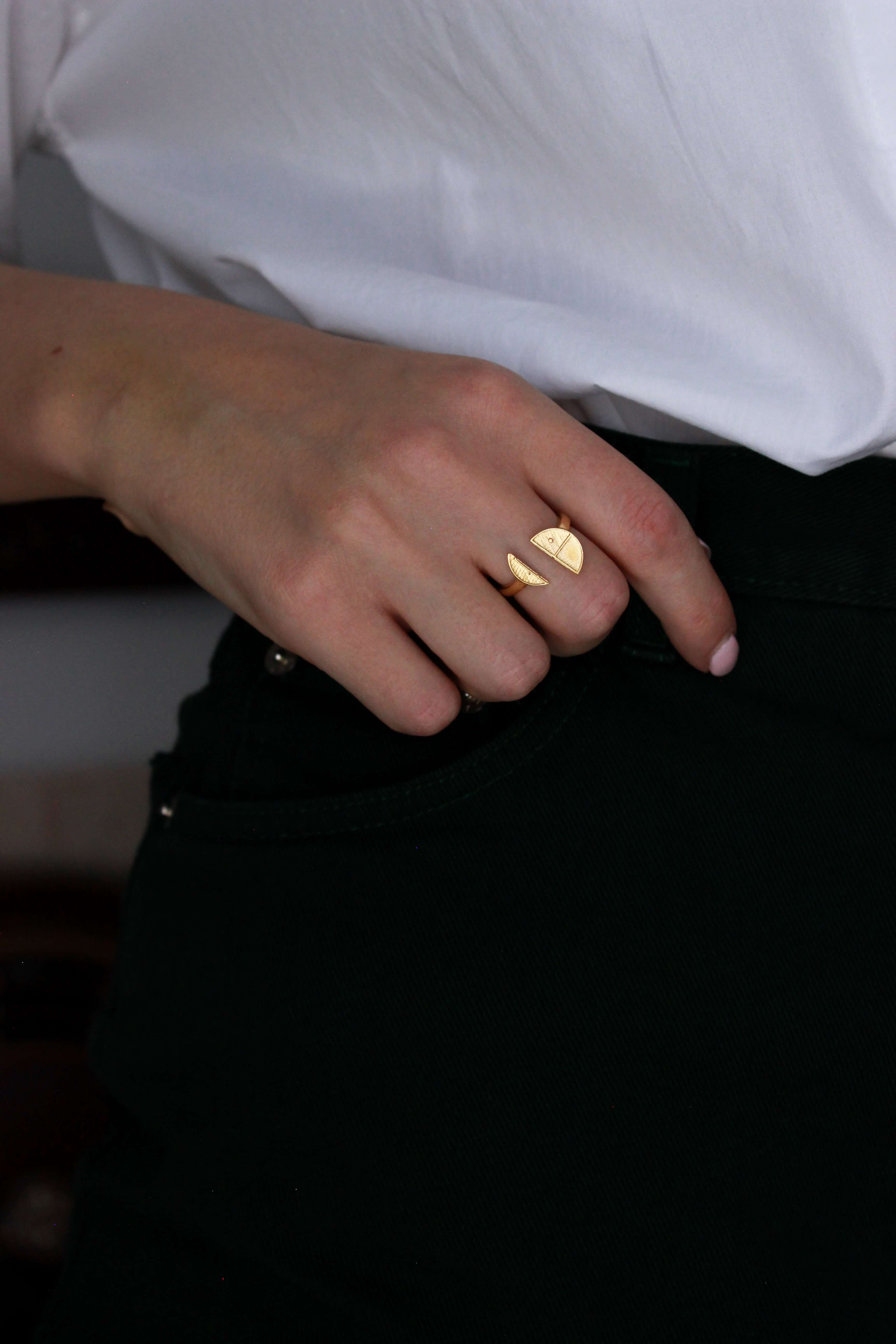 Anello Verso l'Alto Argento placcato oro 2