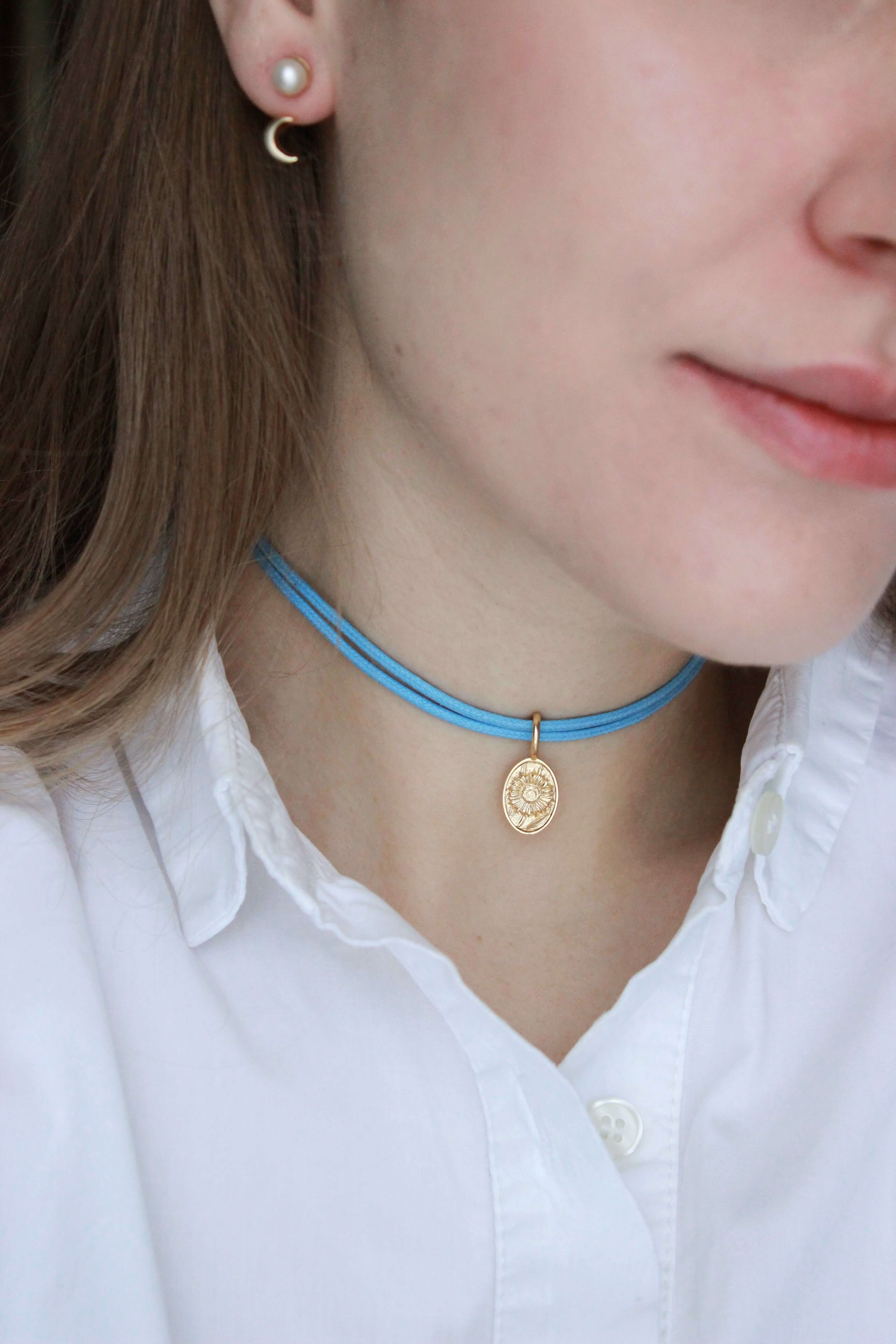 Cordino azzurro cielo Argento 2