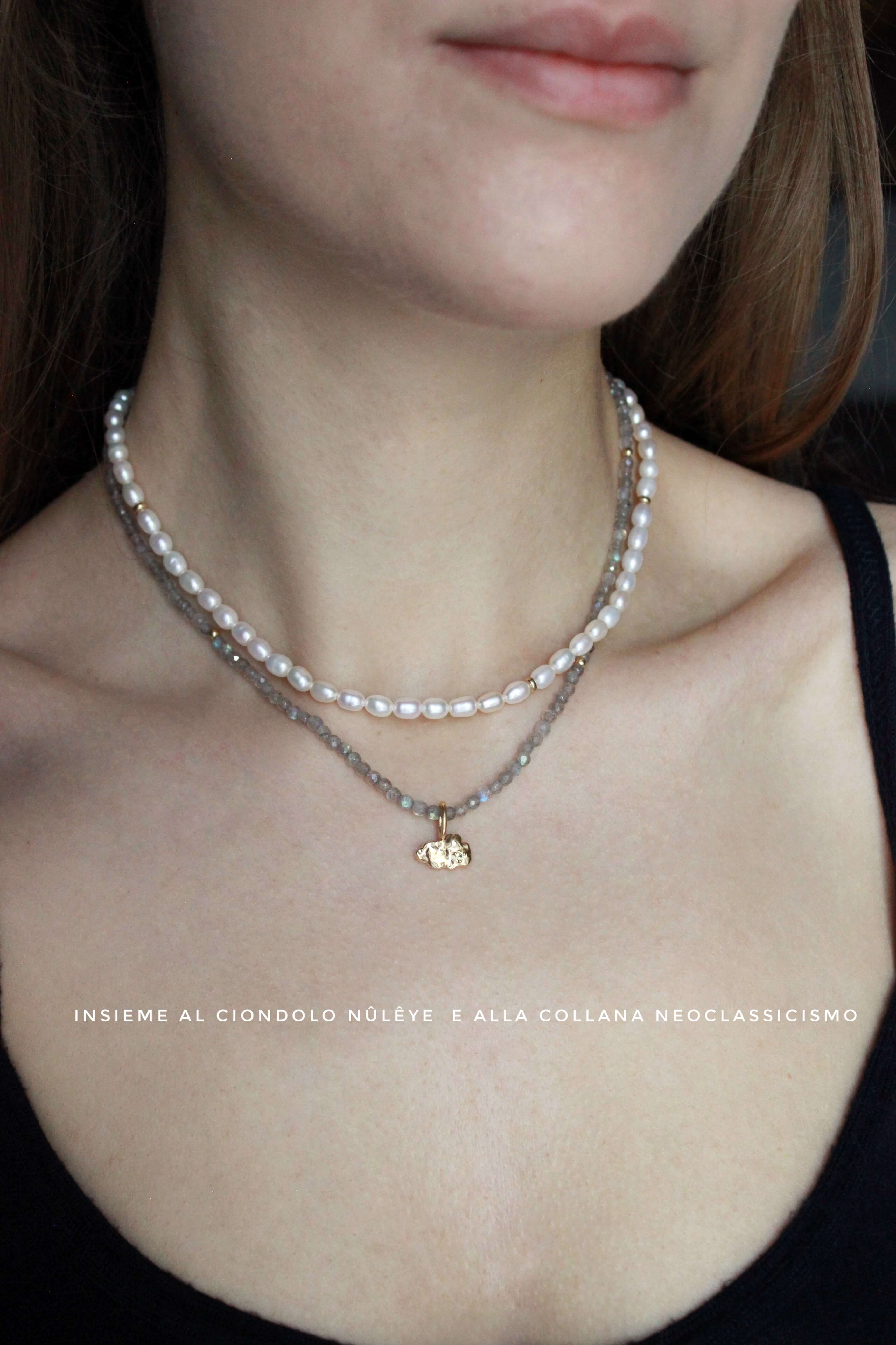 Collana Impressionismo Argento placcato oro 4