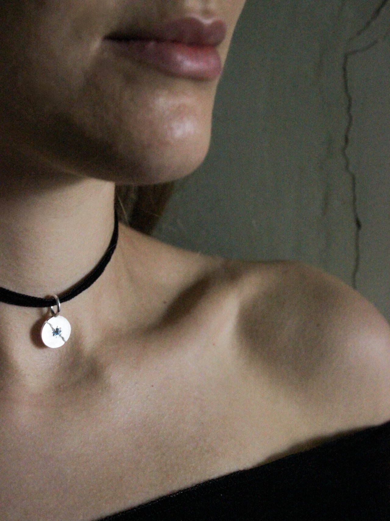 ciondolo crepa velluto arg