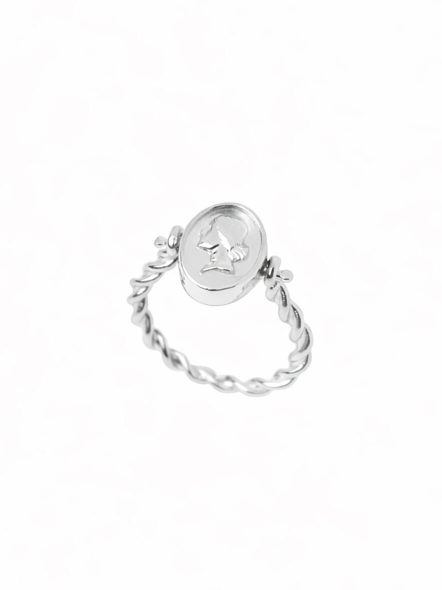 Anello Circe volto argento